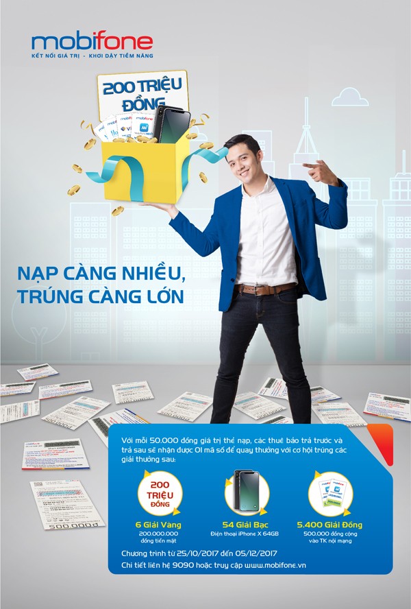 Nạp thẻ, săn iPhone X từ MobiFone - ảnh 1