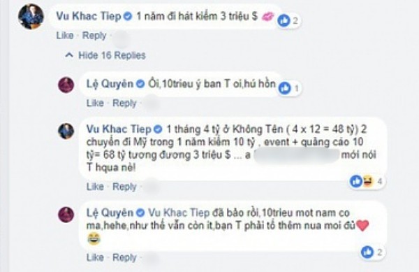 Thu nhập khủng của Lệ Quyên 