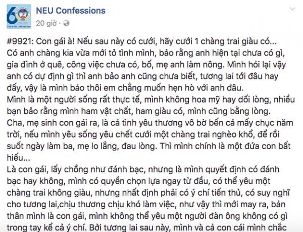 Gây bão vì quan điểm: Là con gái, hãy cưới 1 chàng trai giàu có! - ảnh 1