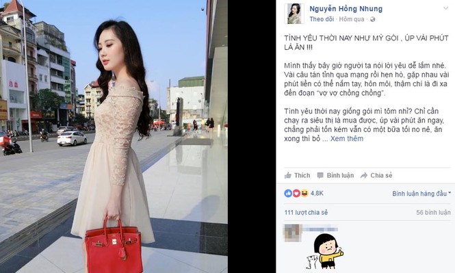 Cô gái xinh đẹp gây tranh cãi khi ví “tình yêu thời nay như mì ăn liền“ - ảnh 1