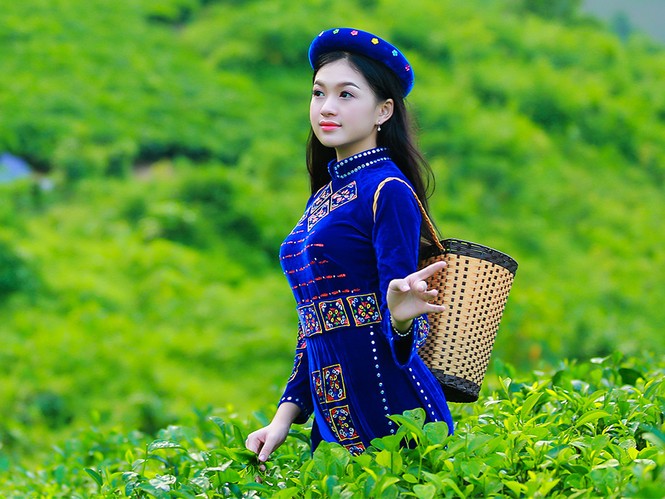 Thí sinh iMiss Thăng Long rạng rỡ sắc áo dân tộc bên đồi chè - ảnh 2