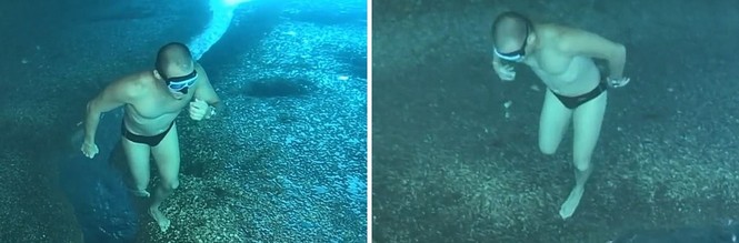 Clip khiến dân mạng tranh cãi: Thanh niên đang đi bộ dưới đáy biển thì lại nhảy tiếp xuống biển? - ảnh 1