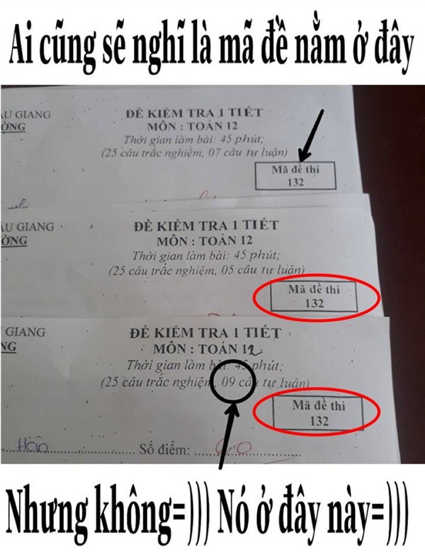 Giáo viên cho mã đề giống hệt, khi có kết quả học sinh mới biết mình