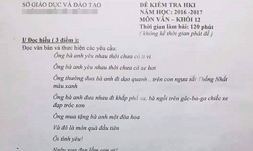 Cả trang giấy chỉ có một