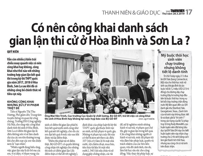 Gian lận thi cử 2018: Vì sao Bộ GD-ĐT thu hồi thông báo xem xét kỷ luật 13 cán bộ? - ảnh 1