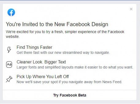 Facebook mời dùng thử giao diện web mới, có chế độ ban đêm huyền bí - ảnh 1