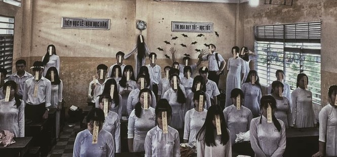Lớp học chụp ảnh tập thể concept mùa Halloween khiến dân mạng