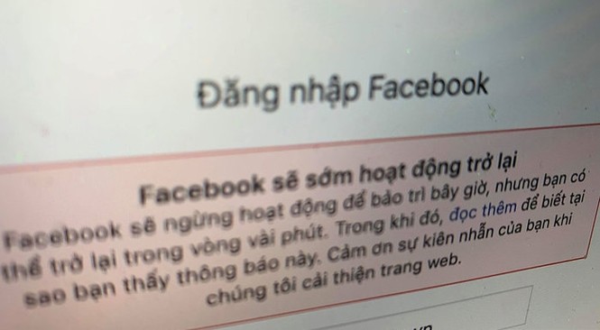Facebook gặp lỗi, nhiều người dùng Việt Nam nhận thông báo MXH
