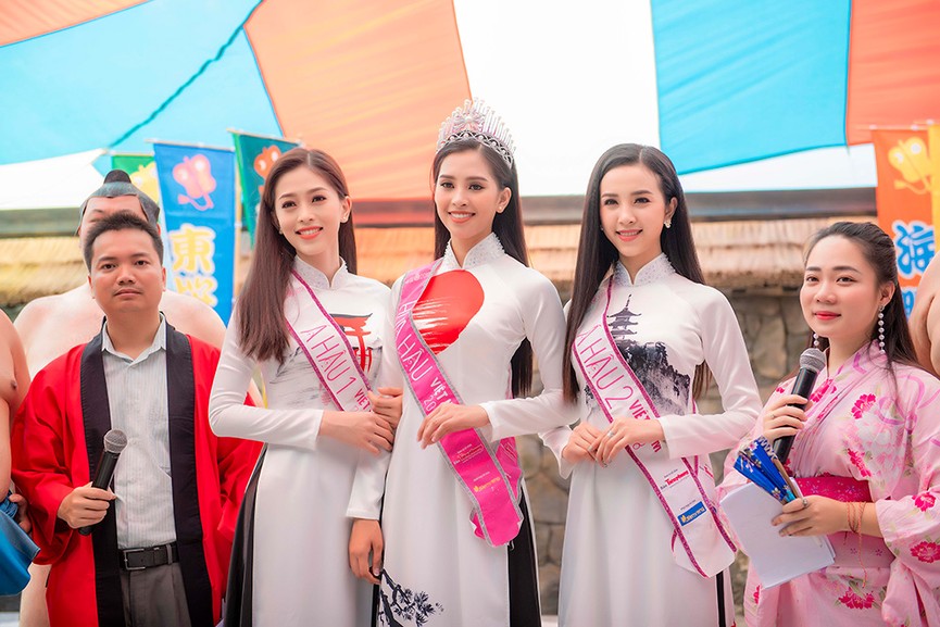 Top 3 HHVN 2018 đọ sắc với áo dài hoạ tiết Nhật Bản - ảnh 7