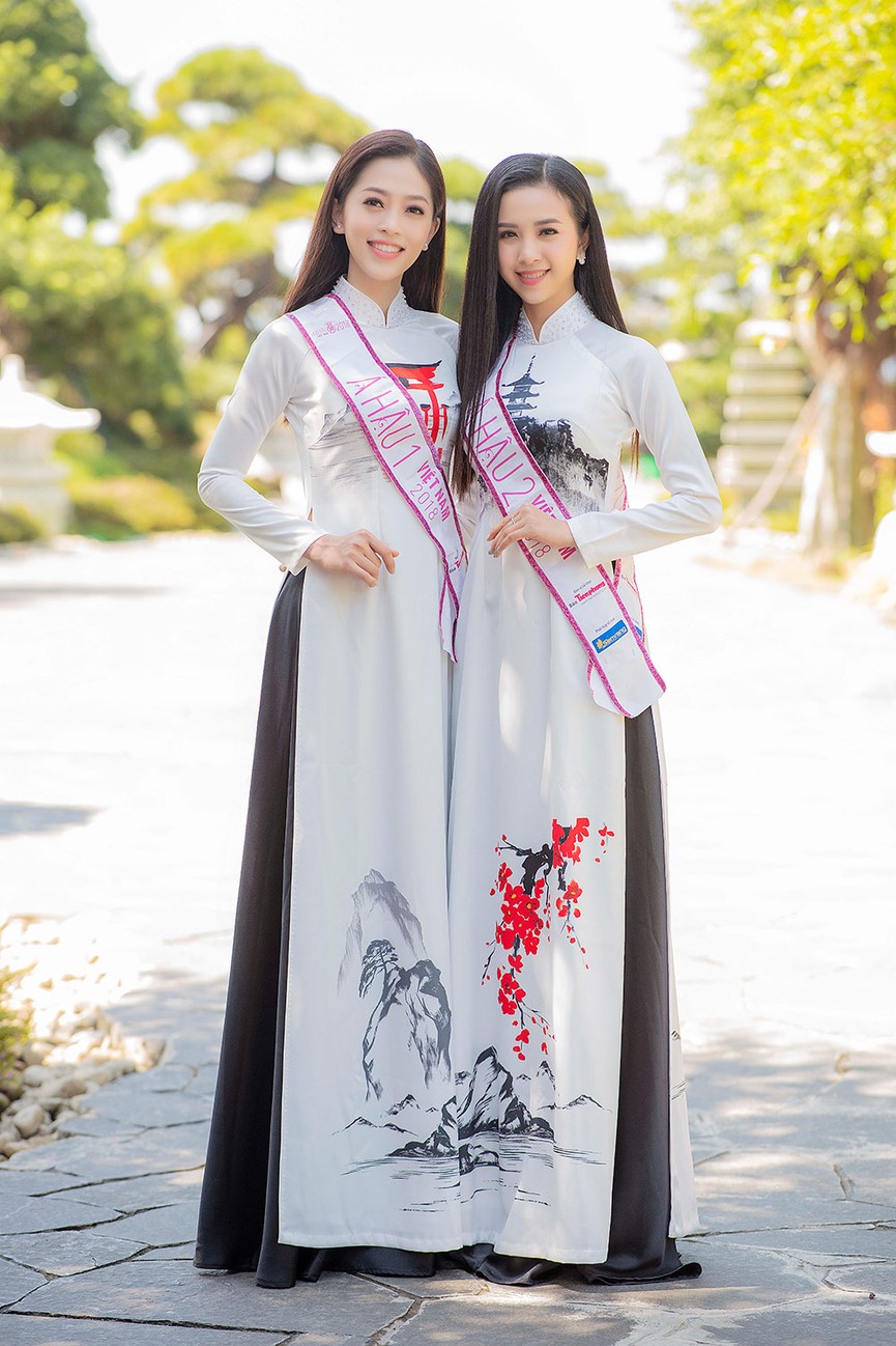 Top 3 HHVN 2018 đọ sắc với áo dài hoạ tiết Nhật Bản - ảnh 8