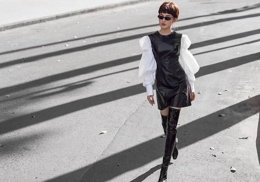 Huyền My bất ngờ xuống tóc, phối đồ street style cá tính trên phố - ảnh 2