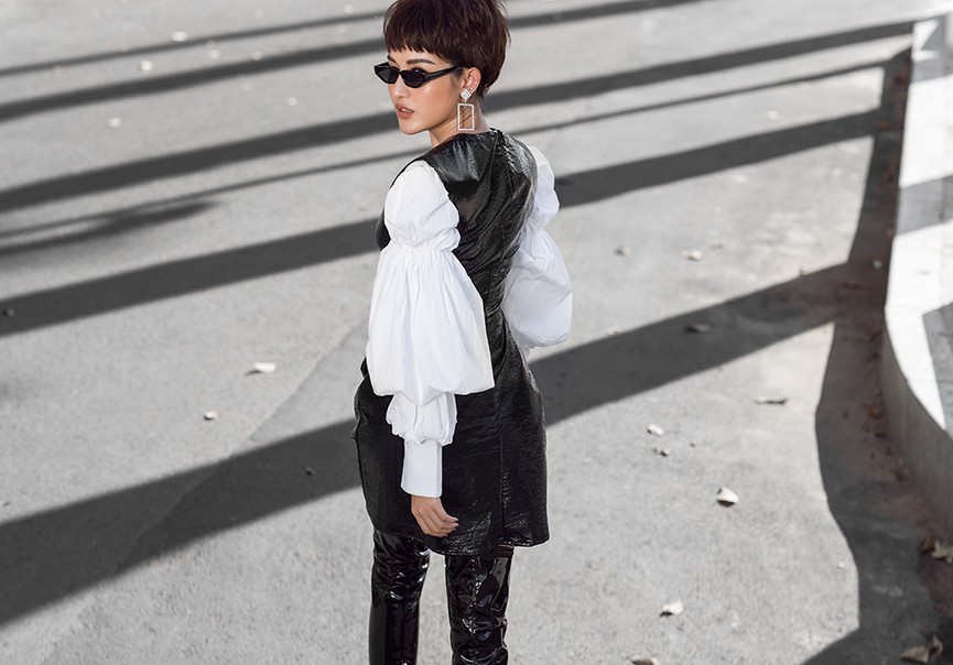 Huyền My bất ngờ xuống tóc, phối đồ street style cá tính trên phố - ảnh 3