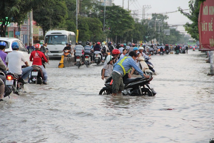 Người dân Sài Gòn vật lộn trong biển nước - ảnh 8
