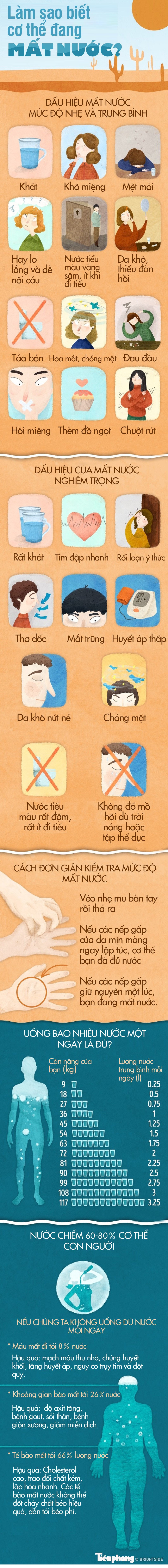 cơ thể,sức khỏe,không,dấu hiệu,uống nước,mất nước, đồ họa, infographics - ảnh 1
