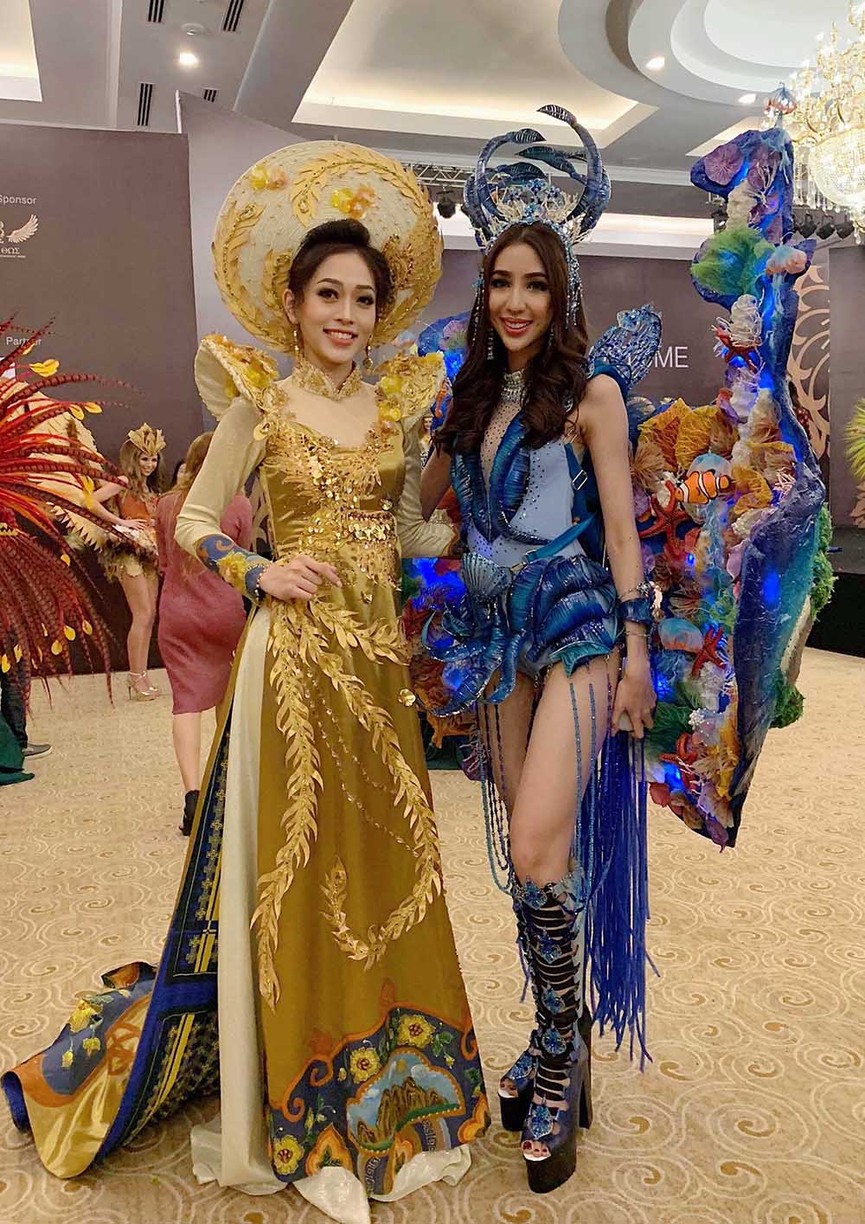 Phương Nga lộng lẫy trong hậu trường phần thi trang phục dân tộc - ảnh 1