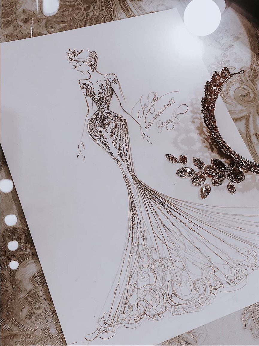 Hé lộ váy dạ hội dát vàng Phương Nga sẽ mặc trong chung kết Miss Grand - ảnh 7