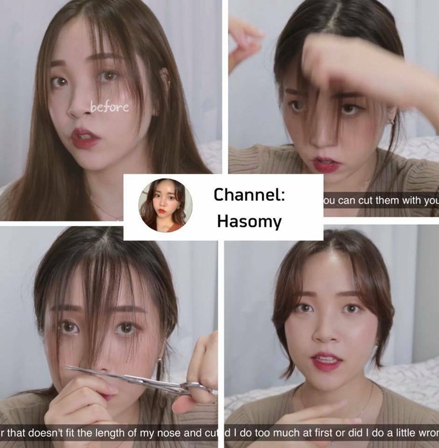 Cách cắt tóc mái tại nhà: Học các vlogger Hàn cách cắt tóc mái tại nhà mùa dịch - ảnh 3