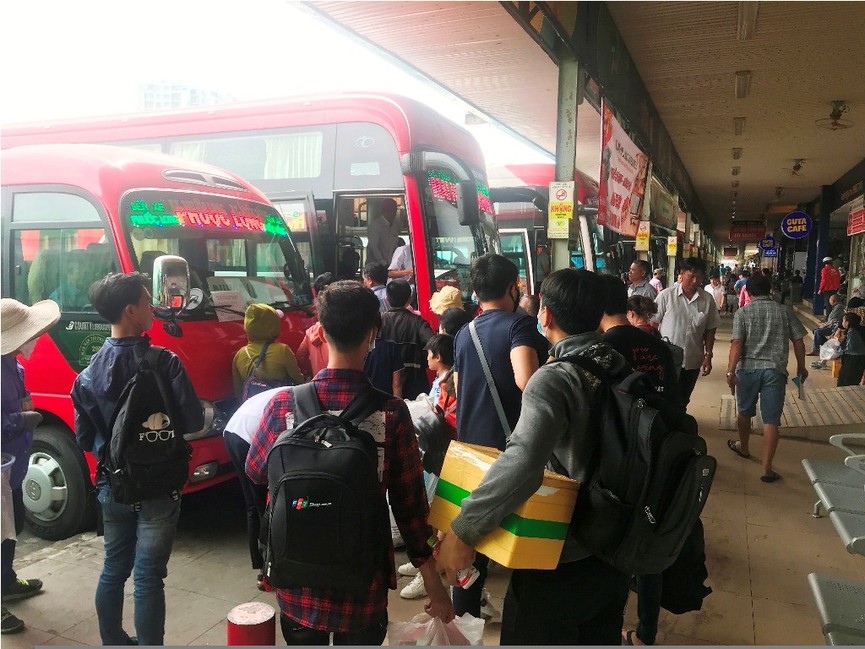Chưa đến ngày nghỉ Tết, các bến xe ở Sài Gòn đã đông nghẹt người - ảnh 7
