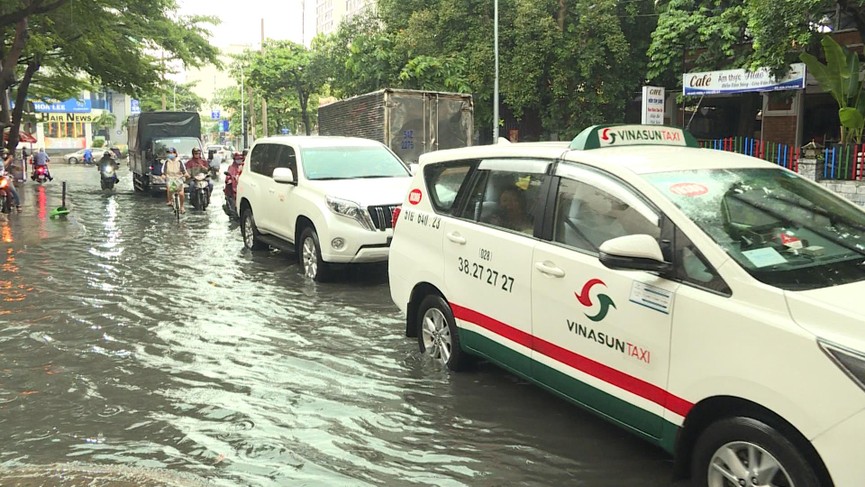 Khu nhà giàu ở Sài Gòn ngập lênh láng sau cơn mưa - ảnh 2