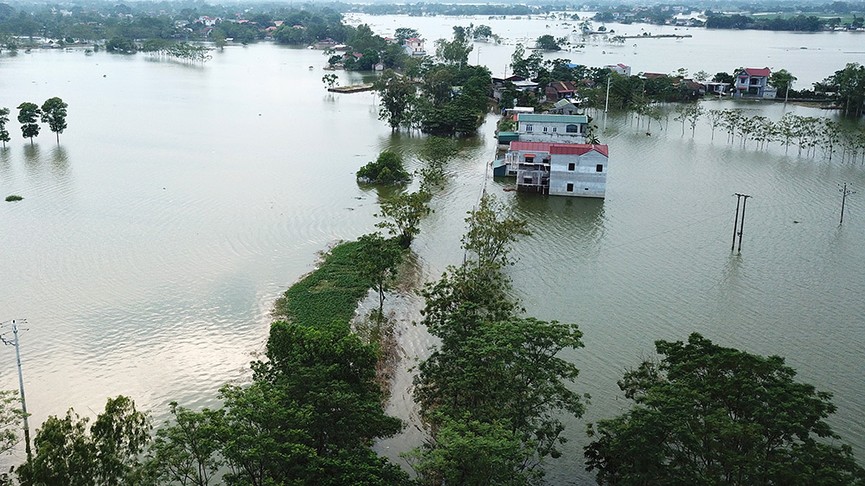 Toàn cảnh vùng trũng ngập huyện Chương Mỹ nhìn từ trên cao - ảnh 7