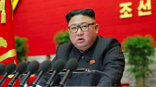 Ông Kim Jong Un hôm phát biểu khai mạc đại hội đảng. (Ảnh: Reuters)