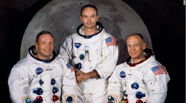 Từ trái qua, phi hành gia Neil Amstrong, Michael Collins và Edwin E. Aldrin. (Ảnh: NASA)
