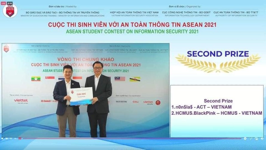 Việt Nam giành giải Nhất Cuộc thi "Sinh viên với An toàn thông tin Đông Nam Á 2021"