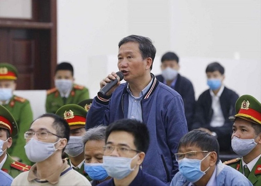 Bị cáo Trịnh Xuân Thanh tại tòa sơ thẩm.