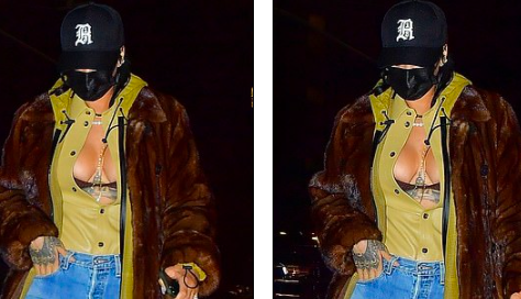 Rihanna diện mốt lộ nội y, khoe ngực táo bạo