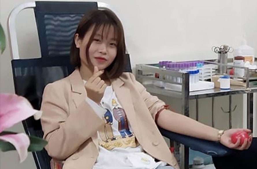 Hà Thị Thanh Tuyền đã ba lần hiến máu. Ảnh: NVCC