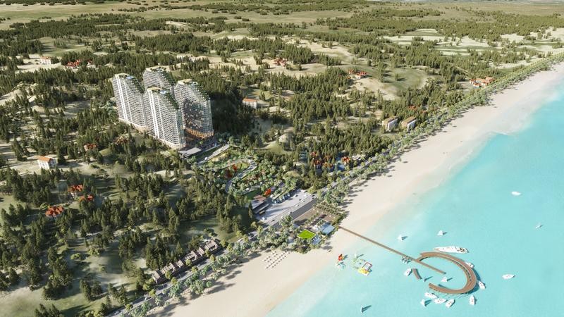 Phối cảnh dự án Apec Mandala Wyndham Mũi Né với 100% căn hộ view biển