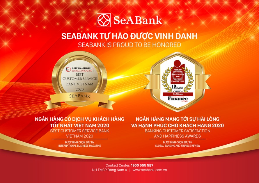 Dịch vụ khách hàng của Seabank được nhiều tổ chức quốc tế vinh danh