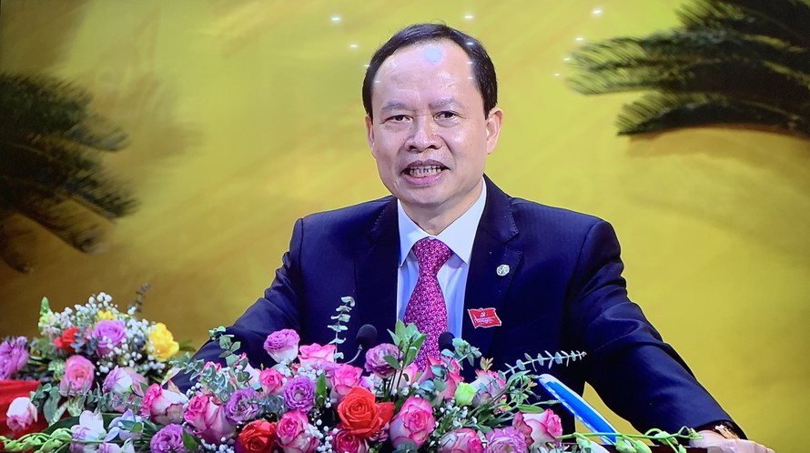 Bí thư Tỉnh ủy Thanh Hóa Trịnh Văn Chiến điều hành quy trình bầu Ban Chấp hành Đảng bộ tỉnh Thanh Hóa khóa mới.