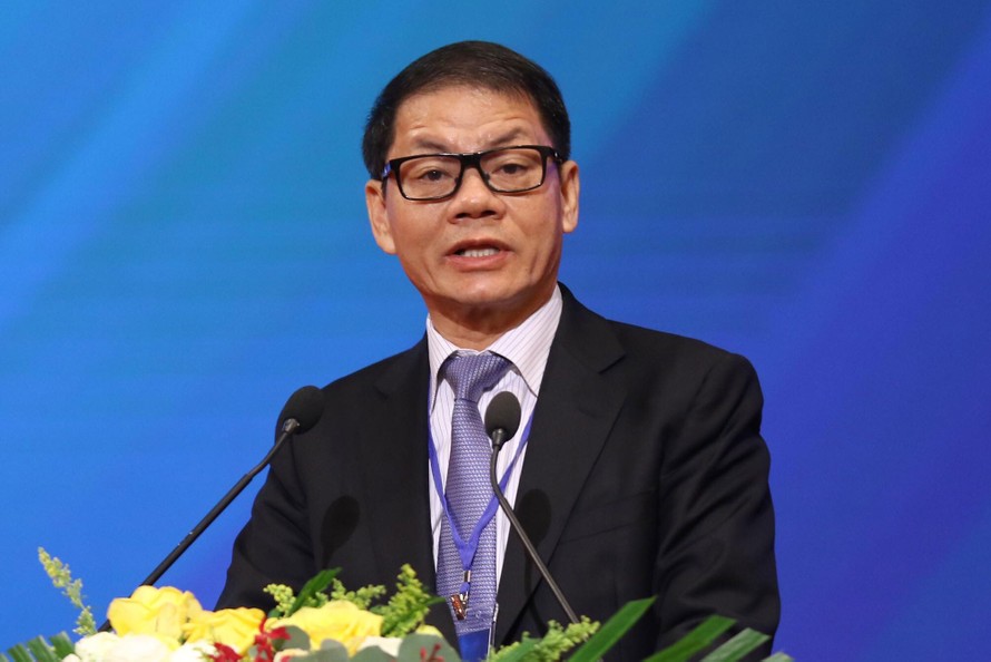 Ông Trần Bá Dương, Chủ tịch HĐQT Thaco Group chia sẻ tại Hội nghị Thủ tướng với doanh nghiệp - Ảnh: Như Ý