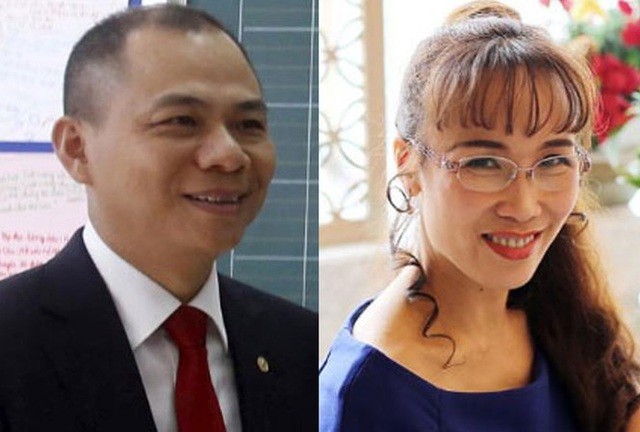 Ông Phạm Nhật Vượng và bà Nguyễn Thị Phương Thảo là hai tỷ phú USD giàu nhất Việt Nam