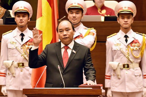 Thủ tướng Chính phủ Nguyễn Xuân Phúc tuyên thệ trước Quốc hội vào tháng 4/2016.
