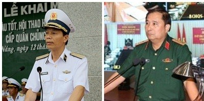 Phó Tổng Tham mưu trưởng Quân đội nhân dân Việt Nam Nguyễn Trọng Bình và Phùng Sĩ Tấn