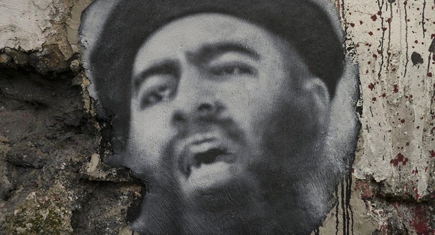 Chân dung thủ lĩnh IS al-Baghdadi. Ảnh: Sputnik