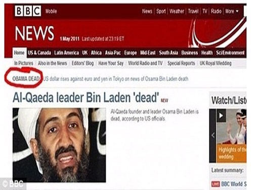BBC, Fox News đưa nhầm: "Obama đã chết"!