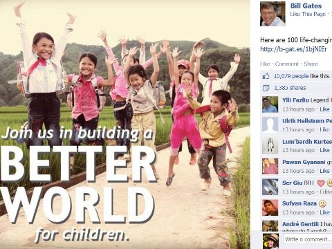 Trẻ em Việt Nam rạng rỡ trên Facebook của tỉ phú Bill Gates