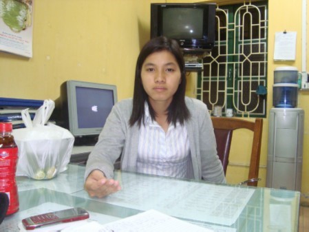 Lương Thị Thanh tại trụ sở CA. Ảnh: Pháp luật & xã hội