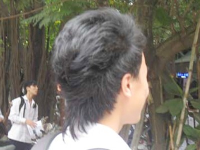 Mái tóc kỳ dị của một học sinh Ảnh: Vietnamnet