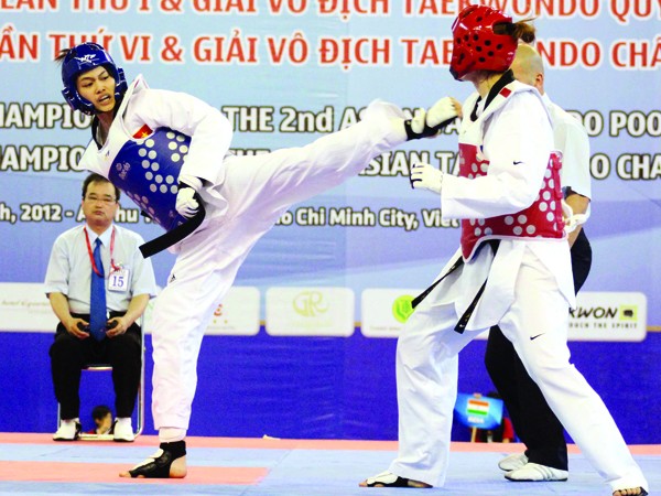 Hy vọng của TTVN dồn cả vào Teakwondo với sự góp mặt của Chu Hoàng Diệu Linh (giáp xanh) và Lê Huỳnh Châu