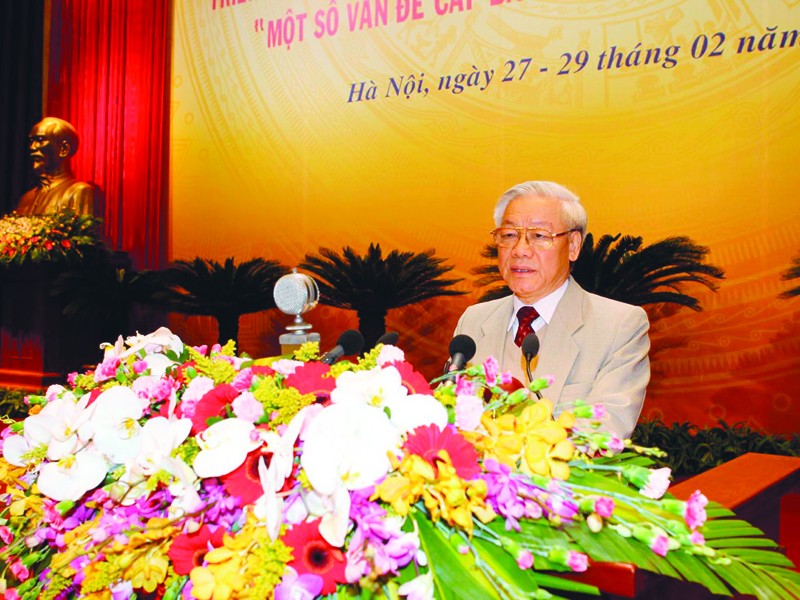 Tổng Bí thư Nguyễn Phú Trọng phát biểu khai mạc hội nghị. Ảnh: TTXVN