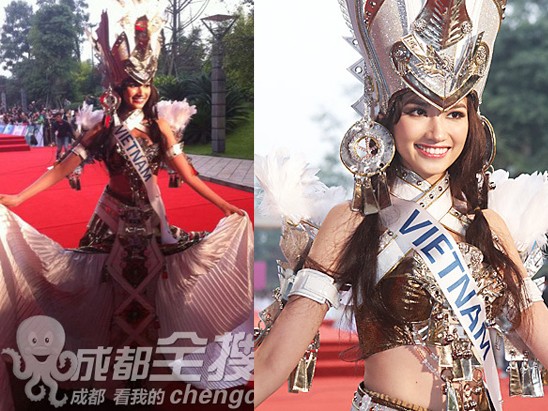 Trúc Diễm nổi bật tại Hoa hậu Quốc tế