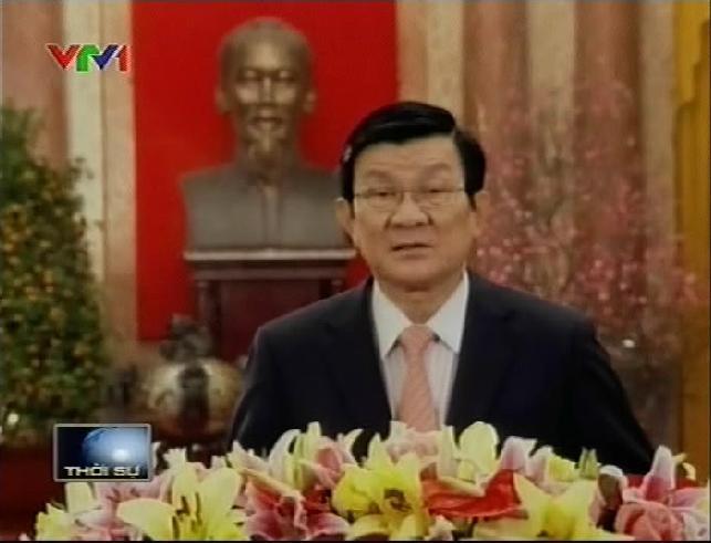 Chủ tịch nước Trương Tấn Sang chúc Tết