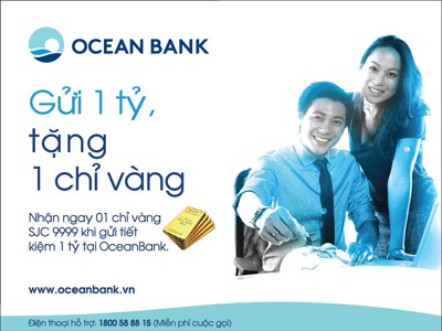 OceanBank ‘Gửi 1 tỷ, tặng 1 chỉ vàng’