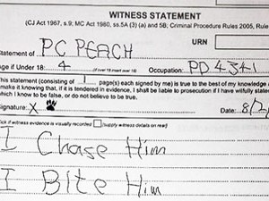 Cảnh sát gặp phiền vì trót lấy lời khai của…chó