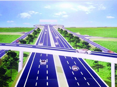 Với 6 làn đường chuẩn cao tốc, sau khi hoàn thành trục GT cầu Nhật Tân - Nội Bài sẽ rút ngắn trung tâm Hà Nội đi Nội Bài còn 15 km