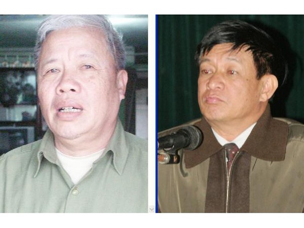 Ông Vũ Xuân Đợi (trái) tố ông Lê Văn Hiền khai gian lý lịch Đảng